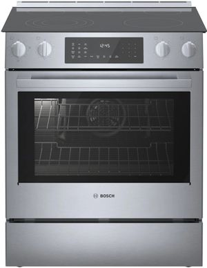 front view of the Bosch Benchmark® 30" Stainless Steel Slide In Electric Range