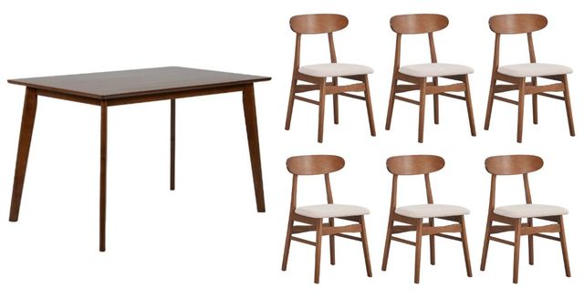 New Classic® Home Furnishings Morocco 7-Piece Brown/Natural Dining Table Set-0