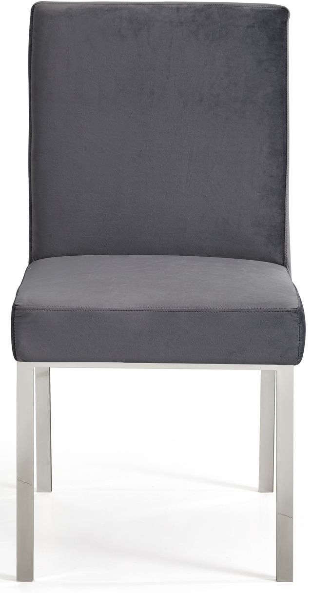 Meridian Furniture Opal Gray/Chrome Velvet Dining Chair-2