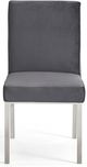 Meridian Furniture Opal Gray/Chrome Velvet Dining Chair-2