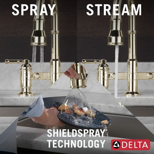 Delta Broderick® Polished Nickel Two Handle Kitchen Faucet -3