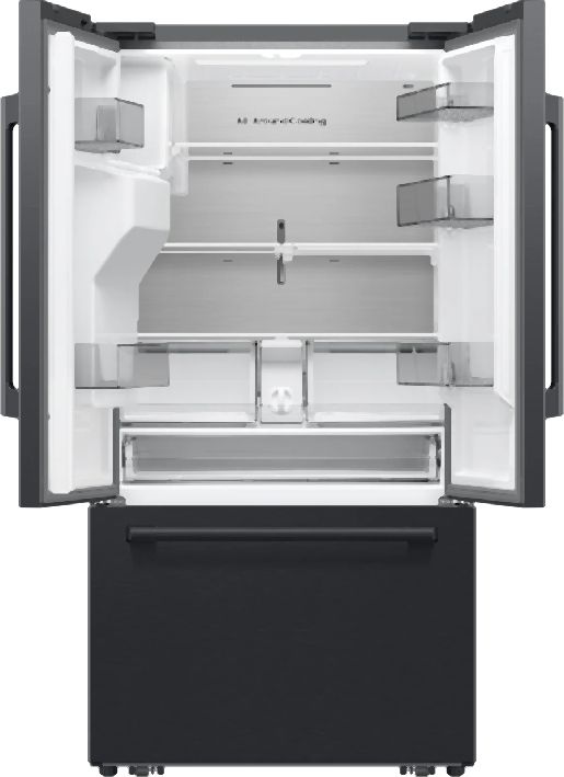 Samsung Bespoke AI 36'' 28.5 Cu. Ft. Fingerprint Resistant Matte Black Steel Freestanding French Door Refrigerator-1