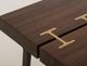 International Furniture Direct Walnut Reddish Brown Sofa Table with Black Base-5