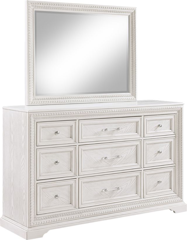 Crown Mark Alexandria Antique White Vintage Dresser-2