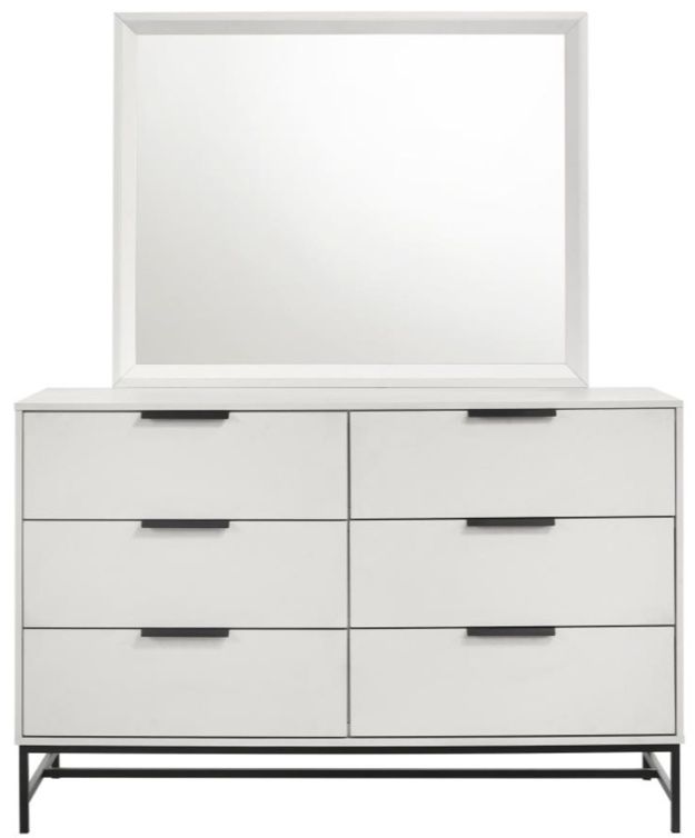 Coaster® Sonora White 6-drawer Dresser with Mirror-1