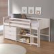 Donco Kids Louver White Twin Low Loft with Storage-1