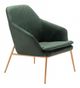 Zuo® Debonair Green and Gold Arm Chair-0