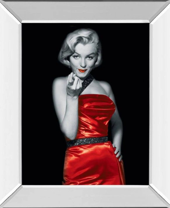 Classy Art Lady in Red 2 by Chelsea Collection Mirror Framed Wall Art-1