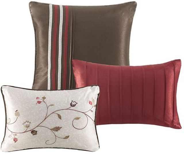 Olliix by Madison Park Serene 7 Piece Red Queen Embroidered Comforter Set-3