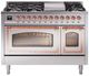 Ilve® Nostalgie II Noblesse 48'' Stainless Steel Pro Style Dual Fuel Range with Copper Trim-0