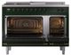 Ilve® Nostalgie II Noblesse 48'' Emerald Green Pro Style Dual Fuel Range with Burnished Trim-2