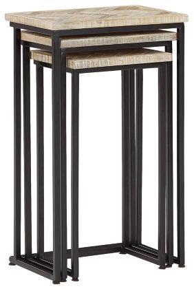Signature Design by Ashley® Cainthorne 3-Piece Distressed White Nesting Table Set-2