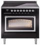 Ilve® Nostalgie II Noblesse 36'' Glossy Black Pro Style Induction Range with Chrome Trim-0
