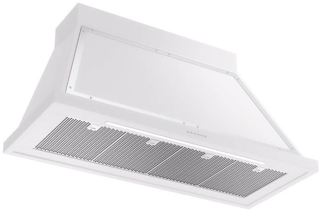 Ilve® Nostalgie II Noblesse 48" White Wall Mounted Range Hood with Chrome Trim-1