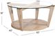 Bassett Mirror Dunes Glass Top Cocktail Table with Bleached Oak Base-2
