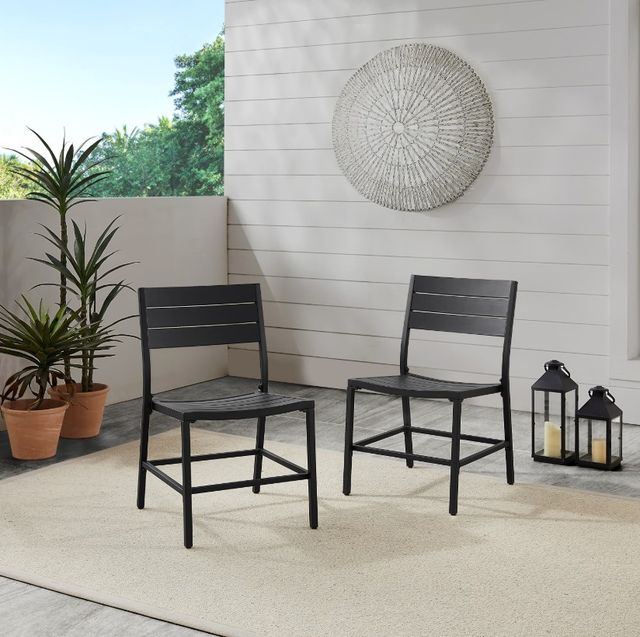 Linon Alora 2-Piece Black Aluminum Outdoor Dining Set-1