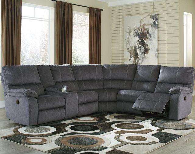 Signature Design by Ashley® Urbino 3-Piece Charcoal Reclining Sectional-3