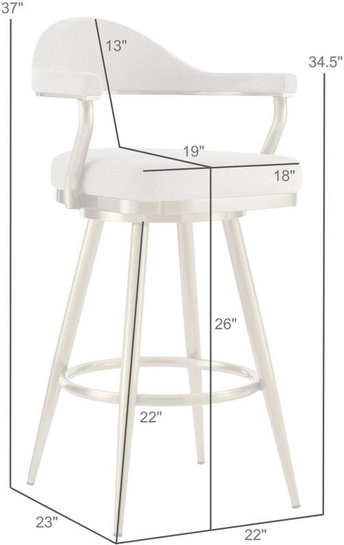 Armen Living Justin Gold/Silver Swivel Counter Stool-2