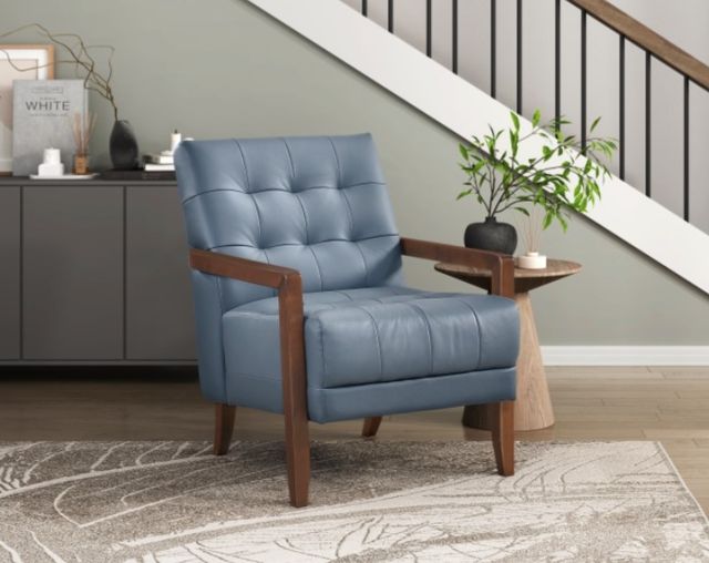 Homelegance® Crafton Blue/Walnut Accent Chair-1