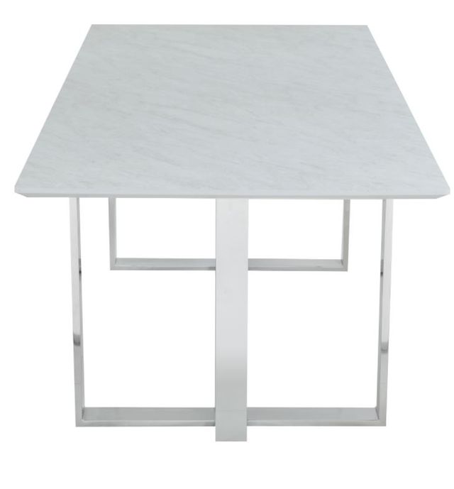 Coaster® Annika White Glass Top Dining Table with Chrome Base-2