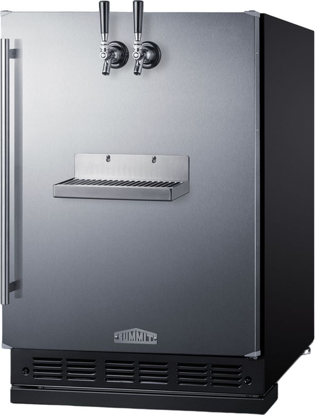 Summit® 5.3 Cu. Ft. Black/Stainless Steel Built-In Beer Kegerator-5