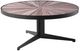 Armen Living Beka Maroon Glass Top Wide Coffee Table with Black Base-0