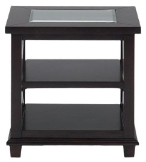 Jofran Inc. Panama Brown Glass Top End Table with Brown Base-2