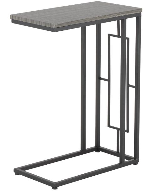 Deco Marche Gray Accent Table with Black Base-2