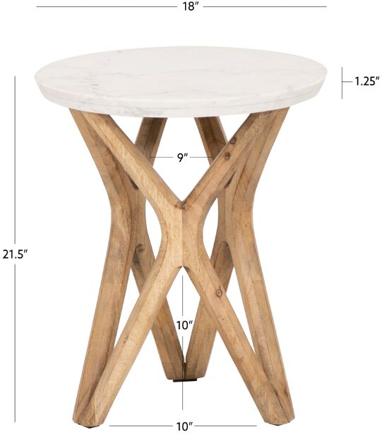 Coast2Coast Home™ Almeda White Accent Table with Natural Base-2