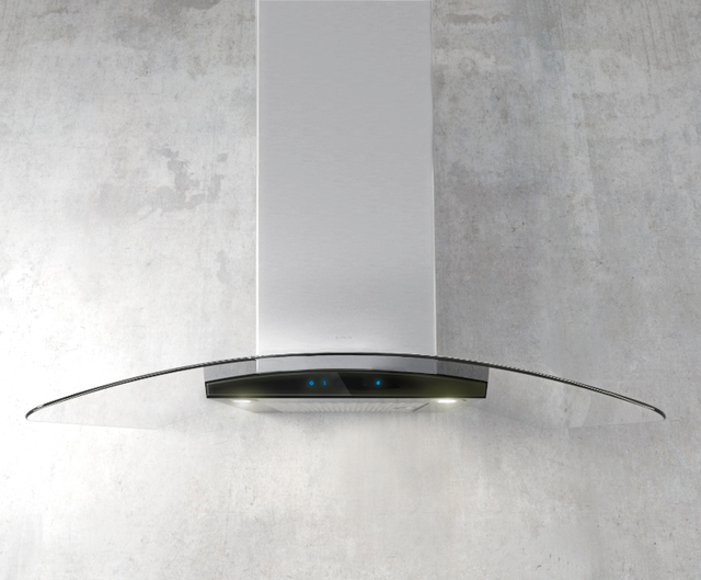 Elica Techne Series Como 30" Stainless Steel with Black Glass Wall Mounted Range Hood-3