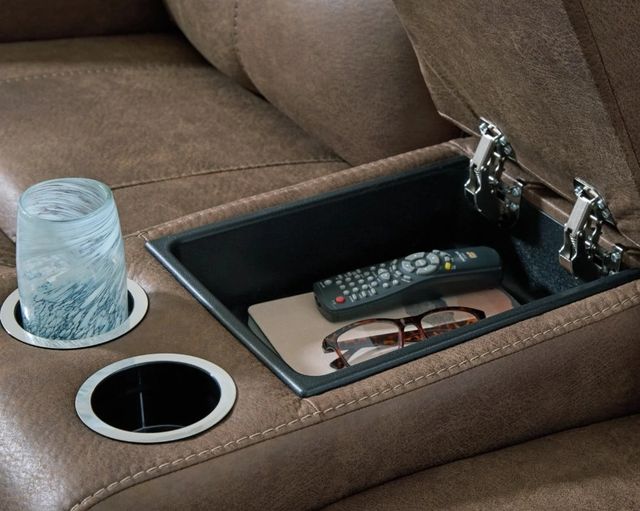 Signature Design by Ashley® Time-Piece Earth Power Reclining Loveseat with Console and  Adjustable Headrest-4