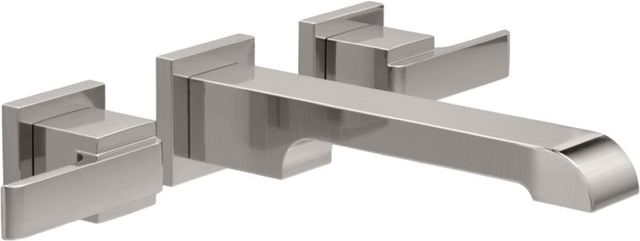 Delta Ara® Stainless 2-Handle Wall Mount Bathroom Faucet Trim-0