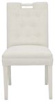 Fairfield® Customizable Entree Dining Pull Short Back Dining Chair with Buttons and Linen Legs-1