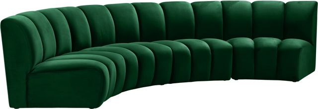 Meridian Furniture Infinity 4-Piece Green Velvet Modular Sectional-4