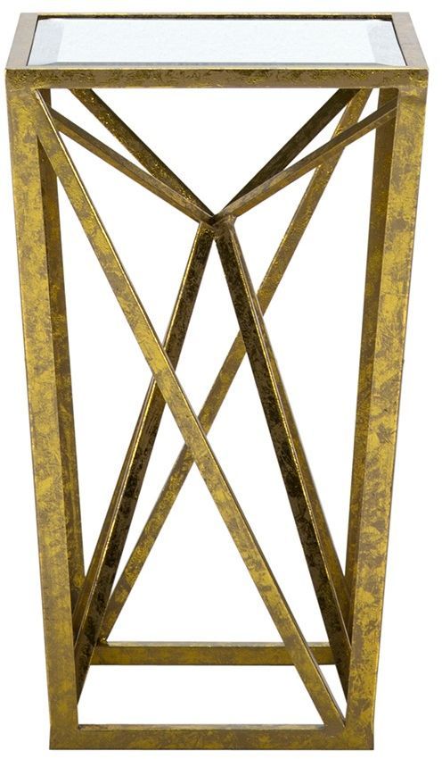 Olliix by Madison Park Gold Zee Angular Mirror Accent Table-1