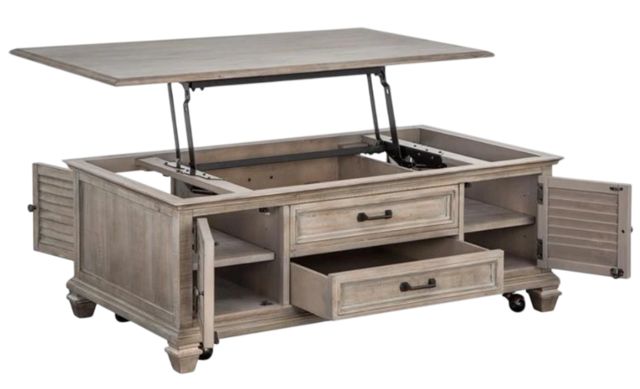 Magnussen Home® Lancaster Dovetail Gray Lift Top Storage Cocktail Table-2