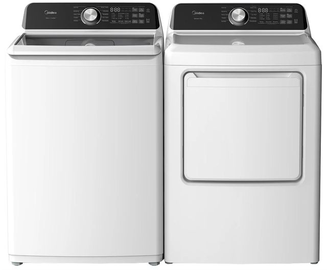 Midea® White Top Load Washer & Gas Dryer Laundry Pair-0