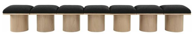 Meridian Furniture Pavilion 7-Piece Black/Natural 126" Modular Bench Set-1