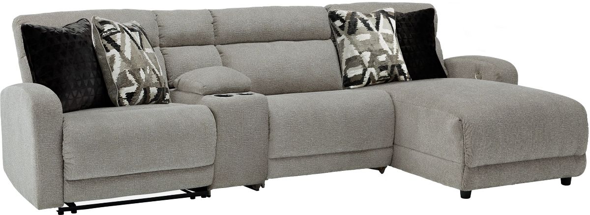 Signature Design by Ashley® Colleyville 4-Piece Stone Power Reclining Right Arm Facing Sectional with Chaise