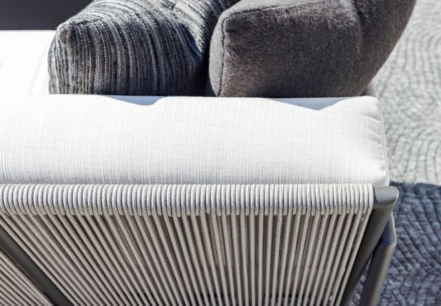 Sunset West Pietra Stone Gray Aluminum/Olefin Rope Outdoor Sofa with Echo Ash Cushion-4