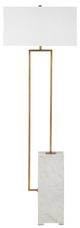Currey & Company Antique Brass/White Beside Floor Lamp-2