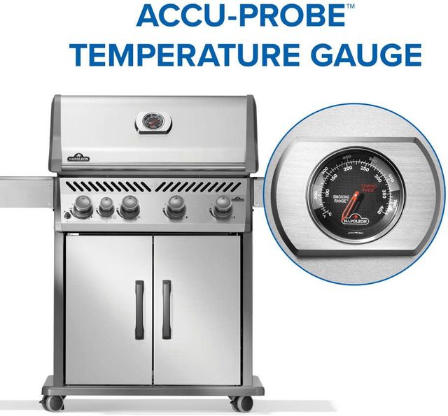 Napoleon Rogue® 525 SB 4-Burner Stainless Steel Freestanding Natural Gas Grill with Range Side Burner-4