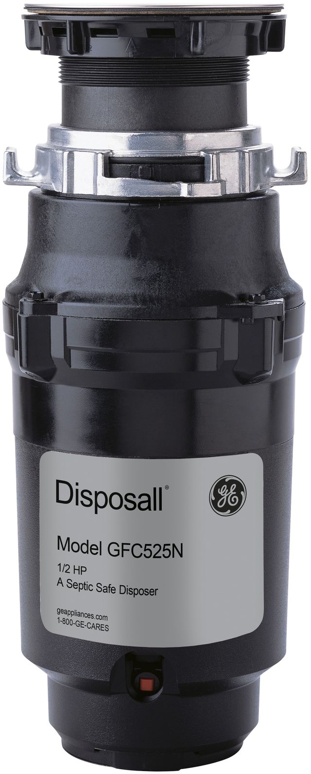 GE® Disposall® 1/2 HP Continuous Feed Corded Black Garbage Disposal