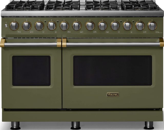 Viking® 5 Series 48" Martini Pro Style Dual Fuel (NG) Range with Brushed Brass Trim-0