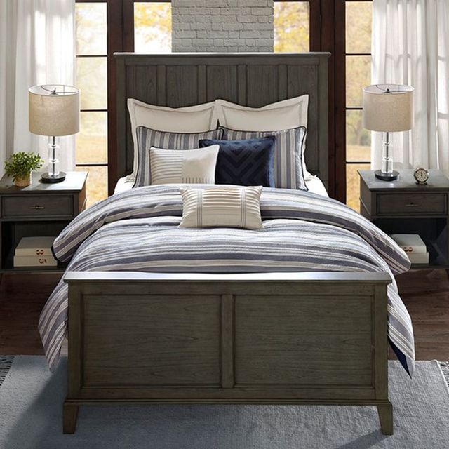 Olliix by Madison Park Signature Blue King Farmhouse Comforter Set-0