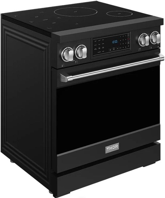 Thor Kitchen® Gordon Ramsay Collection 30" Black Pro Style Induction Range with Tilt Panel Touch Control and Stainless Steel Trim-2