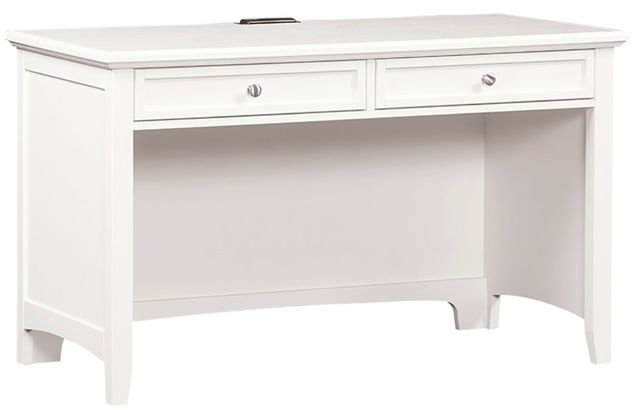 Vaughan-Bassett Bonanza White Laptop/Tablet Desk with Charging Station-0