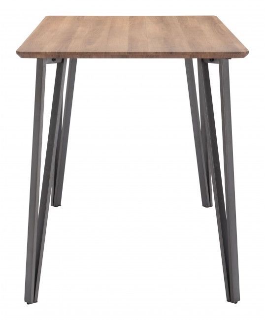 Zuo® Modern Doubs Brown Counter Table with Silver Metal Base-2