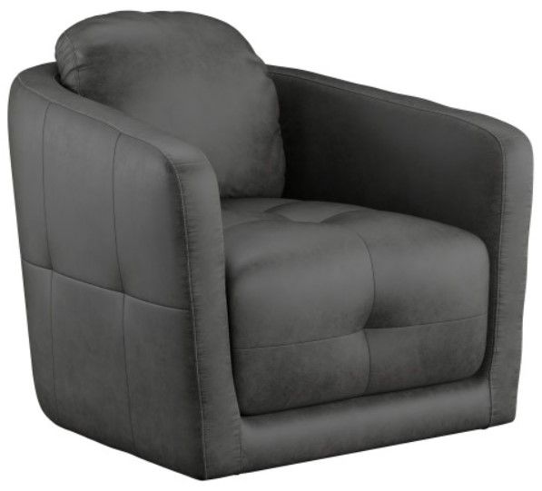 Emerald Home Blakely Steel Gray Swivel Chair-0