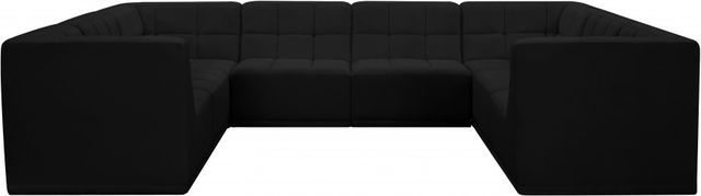 Meridian Furniture Relax 8-Piece Black Velvet Modular Sectional Set-3